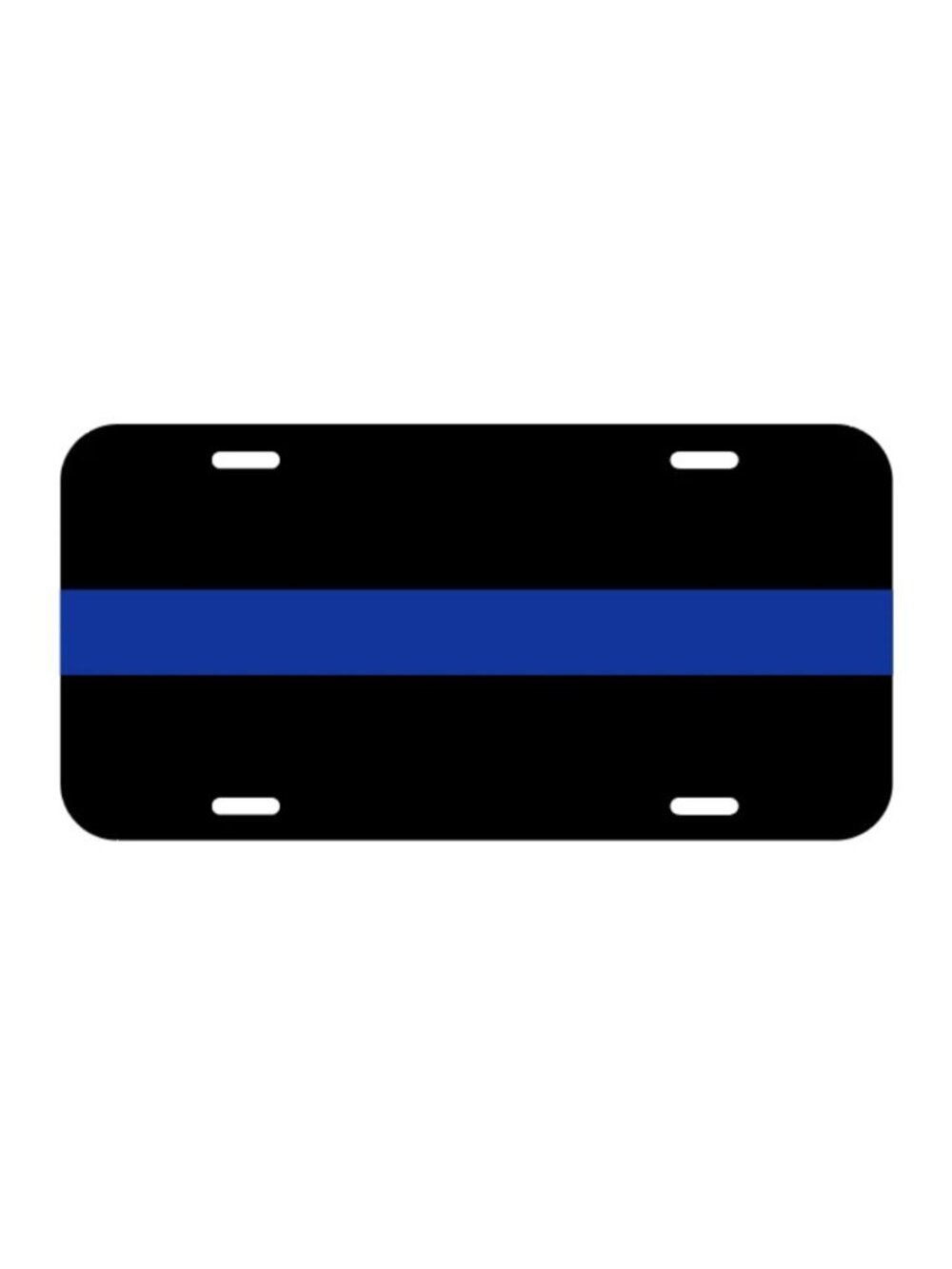 Thin Blue Line License Plate Front Black Auto Tag Plate Blue Lives Matter Police